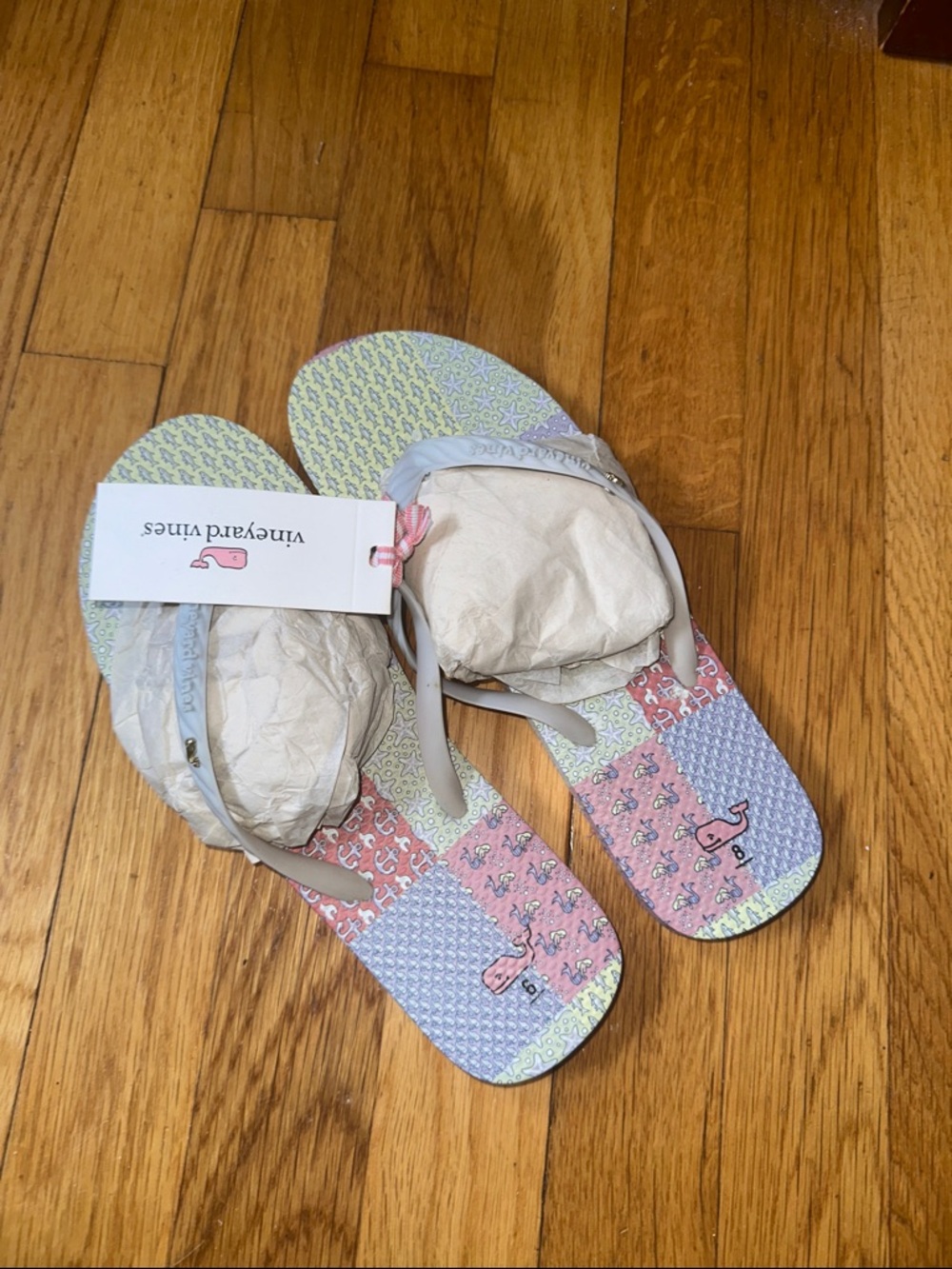 Vineyard Vines Pastel Patchwork Flip Flops